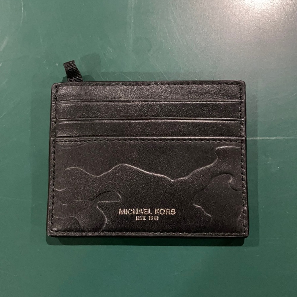 Michael Kors Card Holder Embossed Camo Black
